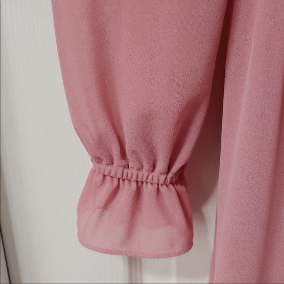 Vintage Dusty Rose Chiffon Lace Ruffle Dress - Picture 5 of 8